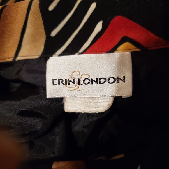 Vintage Erin London Jacket Artsy Art to Wear Bright 1980s 80s Abstract Full Zip - Picture 4 of 5